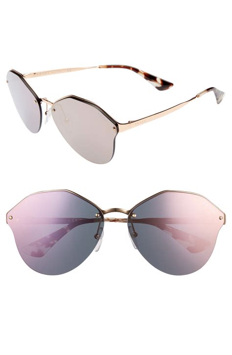 prada 66mm oversized rimless sunglasses|prada aviator sunglasses women.